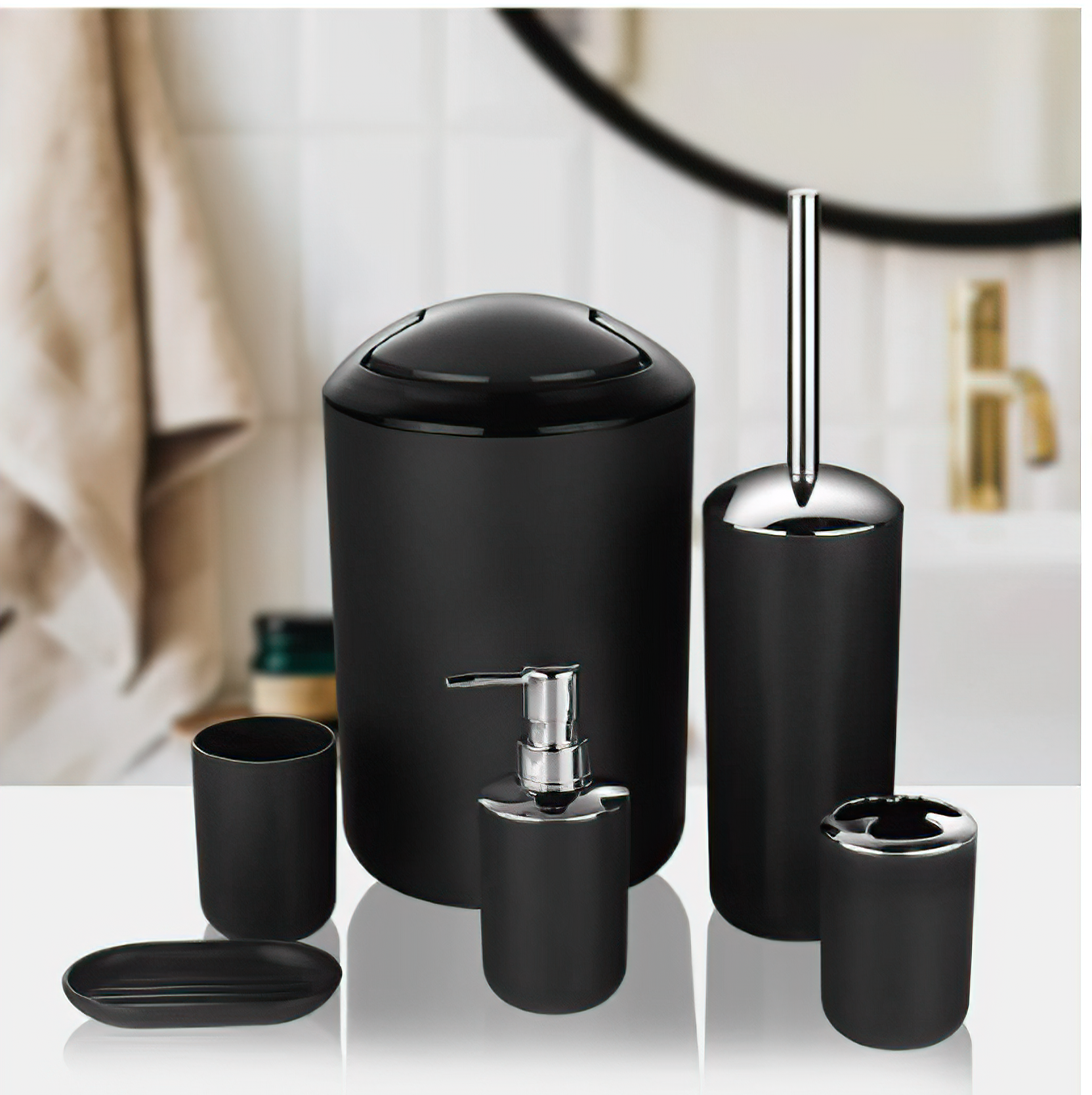Juego de Accesorios de Baño de 6 Piezas