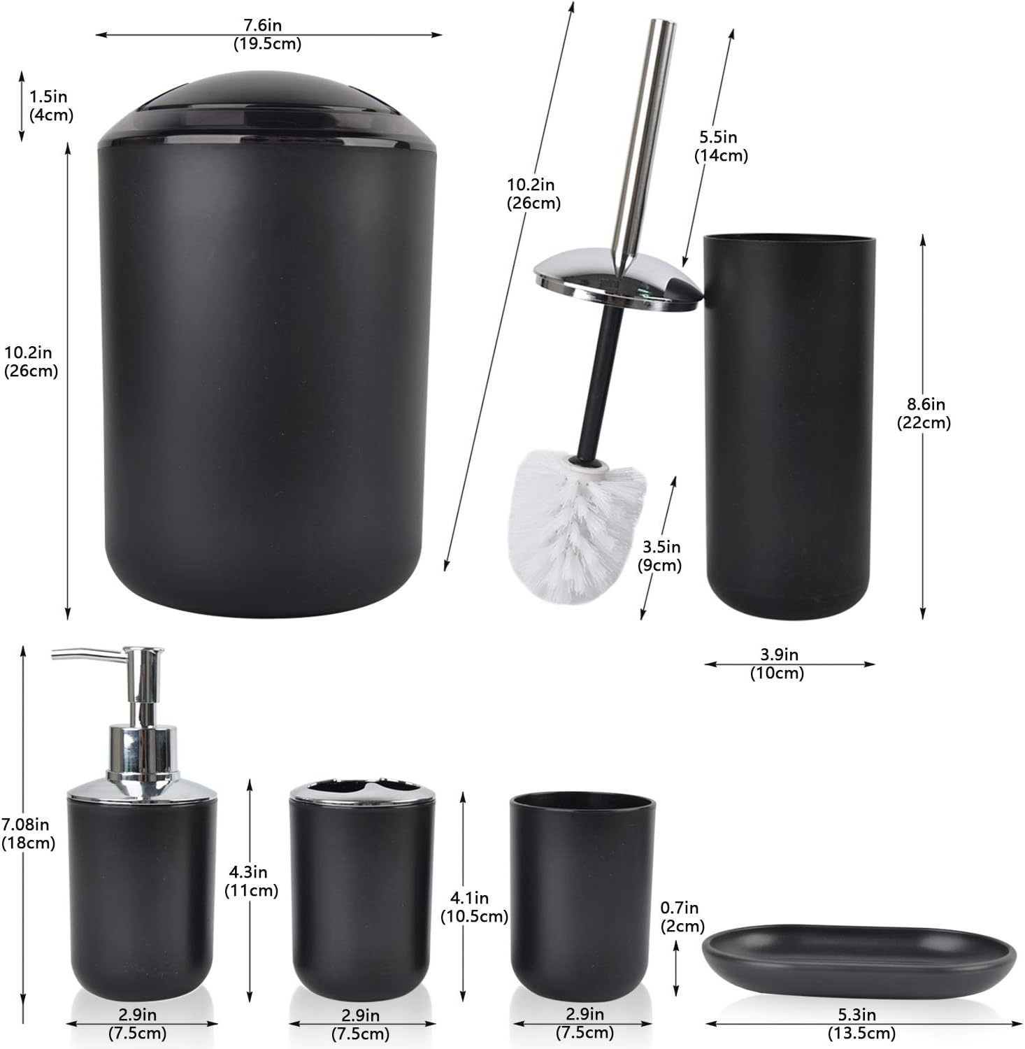 Juego de Accesorios de Baño de 6 Piezas