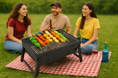 Asador Plegable Portátil de Carbón