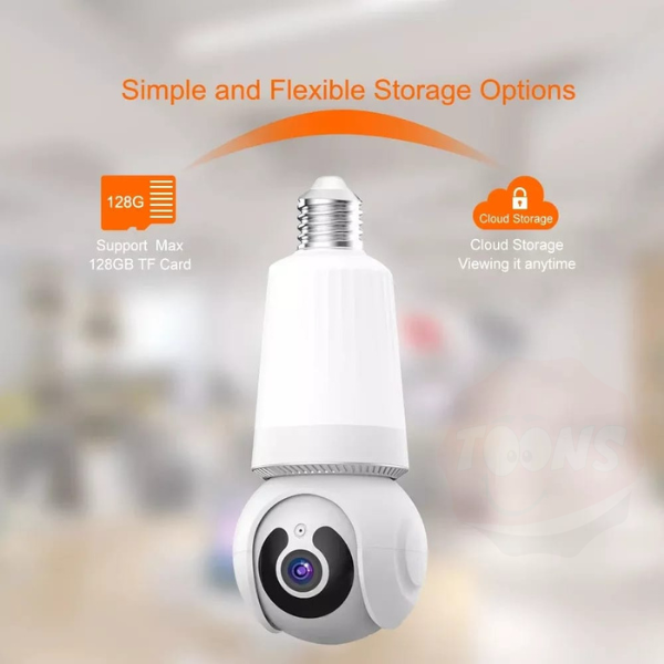 Cámara de Seguridad Tipo Bombillo 8MP Wi-Fi – Visión 360°, Audio y Control