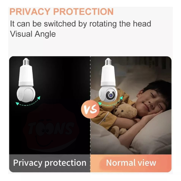 Cámara de Seguridad Tipo Bombillo 8MP Wi-Fi – Visión 360°, Audio y Control
