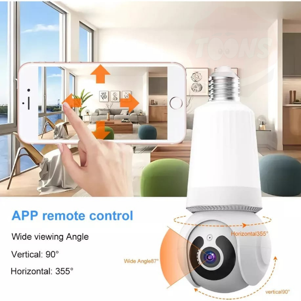 Cámara de Seguridad Tipo Bombillo 8MP Wi-Fi – Visión 360°, Audio y Control